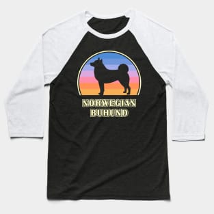 Norwegian Buhund Vintage Sunset Dog Baseball T-Shirt